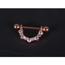 Mellbimbó piercing, köves félkör pár