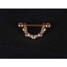 Mellbimbó piercing, köves félkör pár