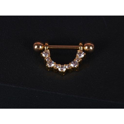 Mellbimbó piercing, köves félkör pár