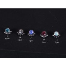 Microdermal, titánium pöttyök kővel 4 színben