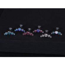 Fül piercing, 5 köves ovál