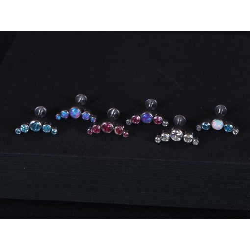 Fül piercing, 5 köves ovál