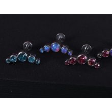 Fül piercing, 5 köves ovál