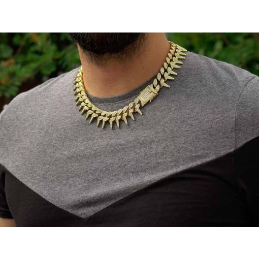 Nyaklánc, fél tüske lánccal 25 mm, 2 színben