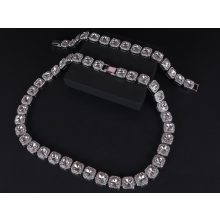 Nyaklánc,karkötő szett, tennis 12 mm ezüst színben