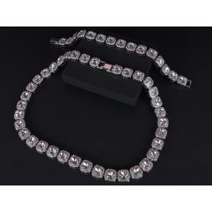 Nyaklánc,karkötő szett, tennis 12 mm ezüst színben