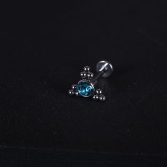 Fül piercing, kék köves trió pötty