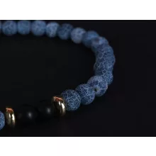 Karkötő, gyöngy, kék-fekete szett