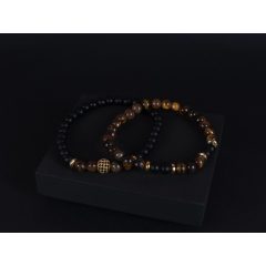 Karkötő, gyöngy, tigrisszem szett