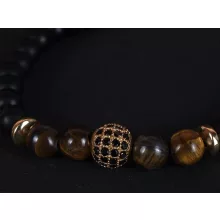 Karkötő, gyöngy, tigrisszem szett