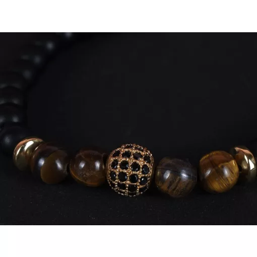 Karkötő, gyöngy, tigrisszem szett