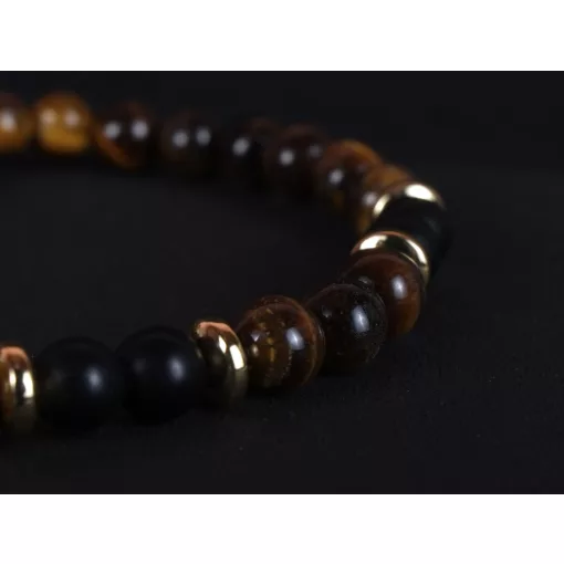 Karkötő, gyöngy, tigrisszem szett