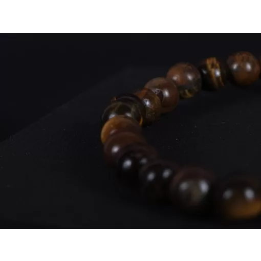 Karkötő, gyöngy, tigrisszem szett