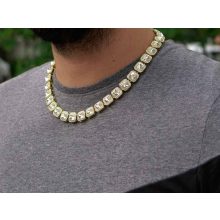 Nyaklánc, karkötő szett, tennis 12 mm arany színben
