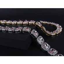 Nyaklánc, karkötő szett, tennis 12 mm arany színben