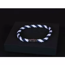 Karkötő, vitorlás zsinór fehér- kék csíkos 