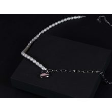 Nyaklánc, gyöngy és lánc szív medállal