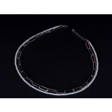 Nyaklánc, 2 soros gyöngy és lánc