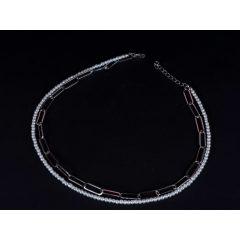 Nyaklánc, 2 soros gyöngy és lánc