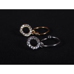 Fül piercing, vékony karika kör medállal