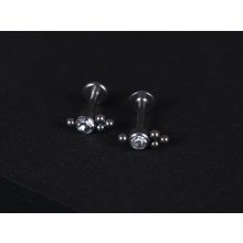 Piercing ezüst színű, hármas pötty kővel díszítítve