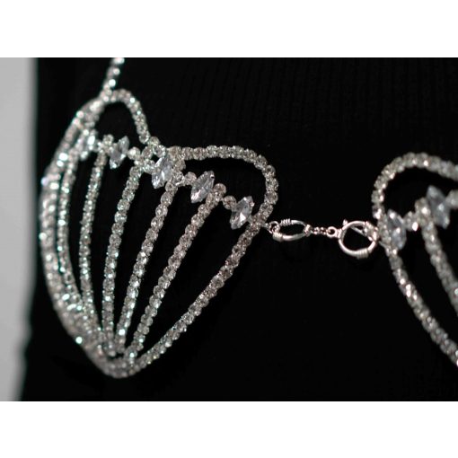 Testlánc, ezüst színű Ariel melldísz