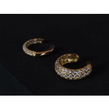 Fülgyűrű, arany színű, köves 2 méretben