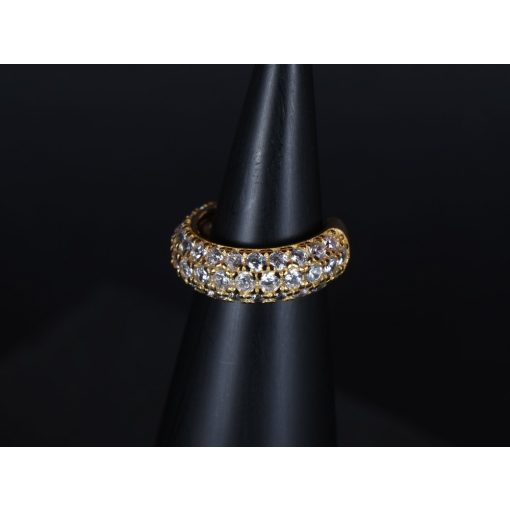 Fülgyűrű, arany színű, köves 2 méretben