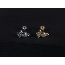 Fül piercing csepp köves, 2 féle színben