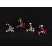 Fülbevaló, lógós szirom 2 színben