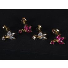 Fülbevaló, lógós szirom 2 színben