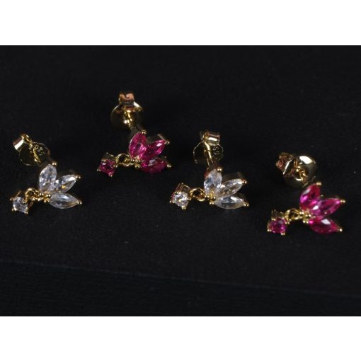 Fülbevaló, lógós szirom 2 színben