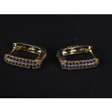 Fülbevaló, arany ovál köves 4 színben