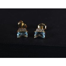 Fülbevaló, arany-világoskék