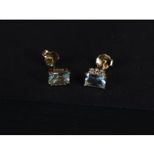 Fülbevaló, arany-világoskék