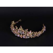 Fejdísz, rózsaszín-arany korona (diadém)