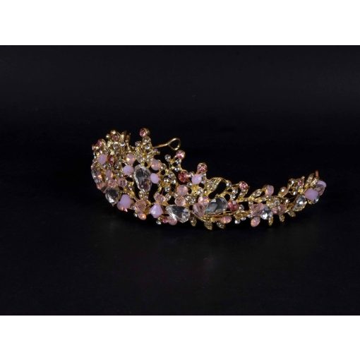 Fejdísz, rózsaszín-arany korona (diadém)