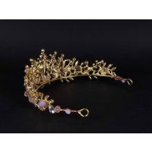 Fejdísz, rózsaszín-arany korona (diadém)