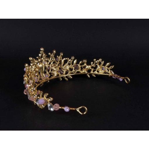 Fejdísz, rózsaszín-arany korona (diadém)