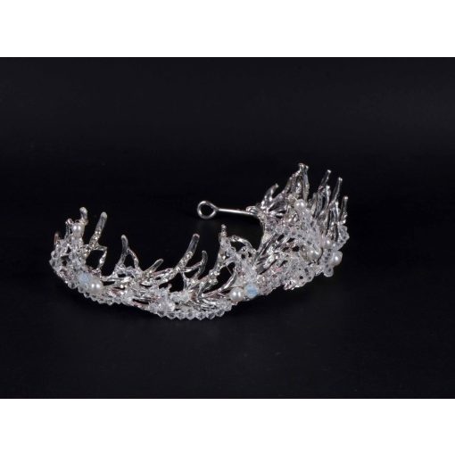 Fejdísz, ezüst ágas köves korona (diadém)