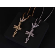 Medál Cactus Jack felirattal iced out kivitelben rope chain lánccal