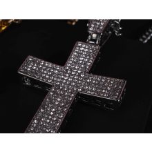 Medál nagy kereszt iced out rope lánccal