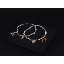 Karkötő, ezüst gyöngy, lufikutya medállal 2 színben