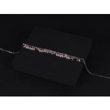 Bokalánc, ezüst, levelekkel