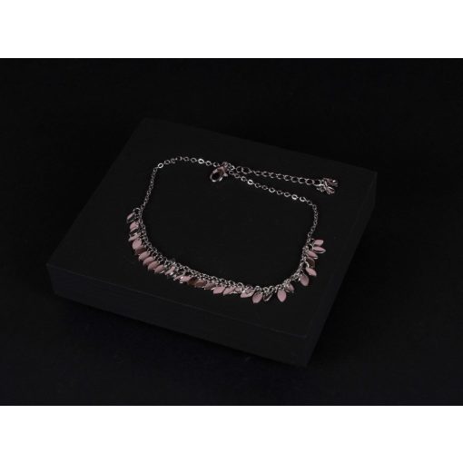 Bokalánc, ezüst, levelekkel