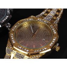 Karóra, iced out egyszerű oktagon számlappal