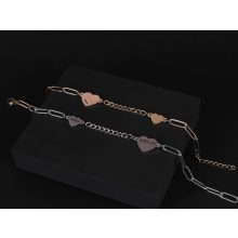 Egyedi gravírozható szivecskés karkötő 2 színben