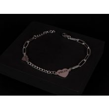 Egyedi gravírozható szivecskés karkötő 2 színben