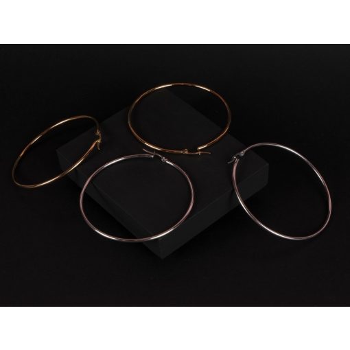 Fülbevaló, egyszerű karika 6 cm-es 2 színben