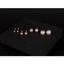 Kényelmes fülbevaló, arany fél gyöngy 4 méretben